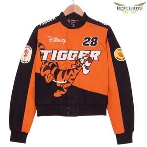 Disney Winnie the Pooh Tigger Icons Women's Cropped Moto Jacket